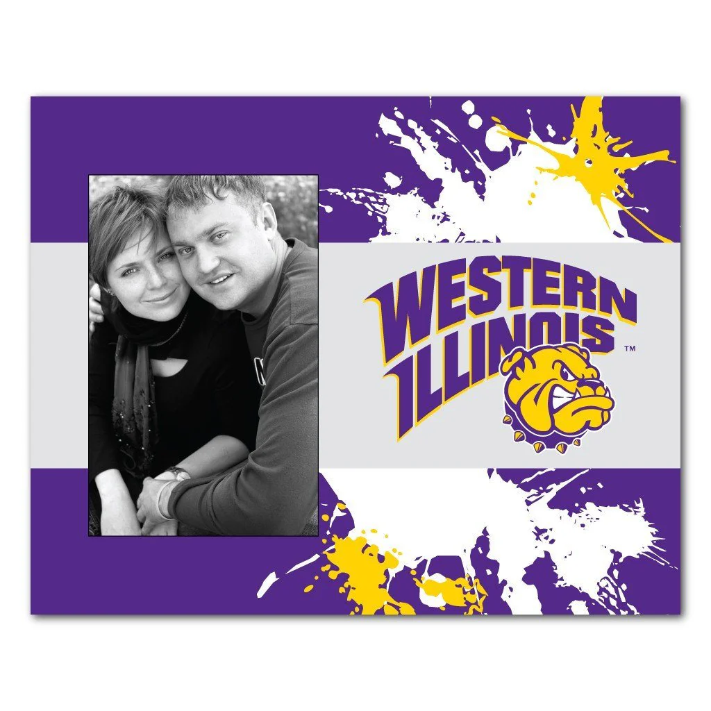 Western Illinois University Paint Splatter  Picture Frame