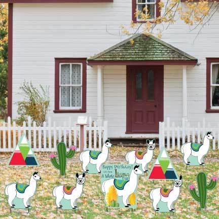 Whole Llama Fun Birthday Yard Card - 11 piece set