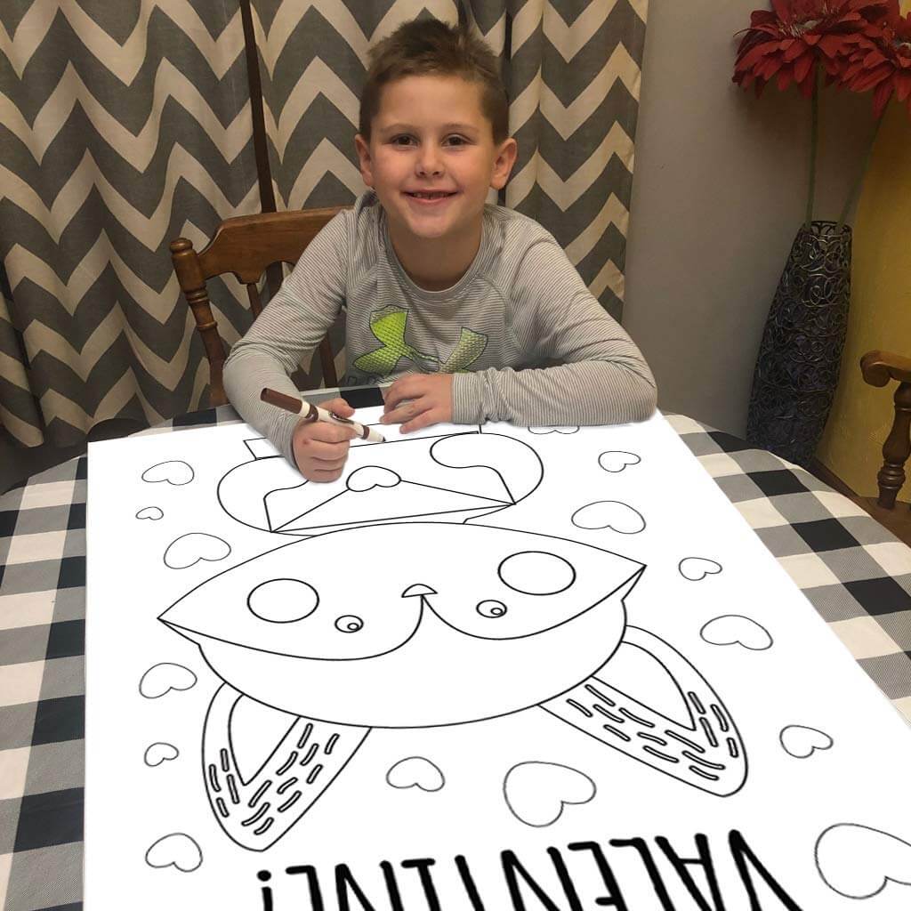 Giant Will You Be My Valentine Coloring Card - Image 3