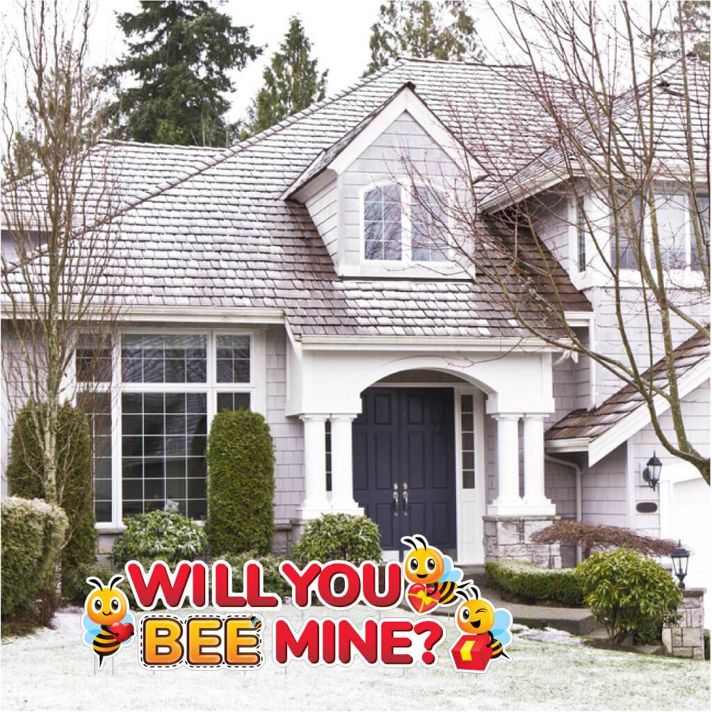 Will You BEE Mine Valentine's Day Yard Card 9 pc Set - Image 2