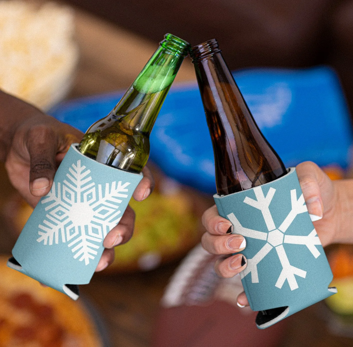 Winter Snowflakes Themed Can Cooler Set - Image 2