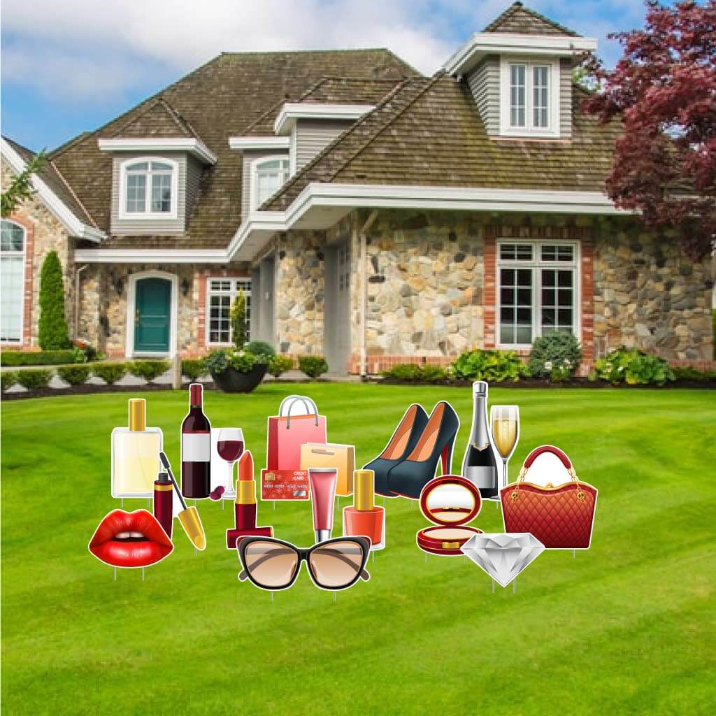 Women Accessories Themed Yard Card Flair | 14 pc set