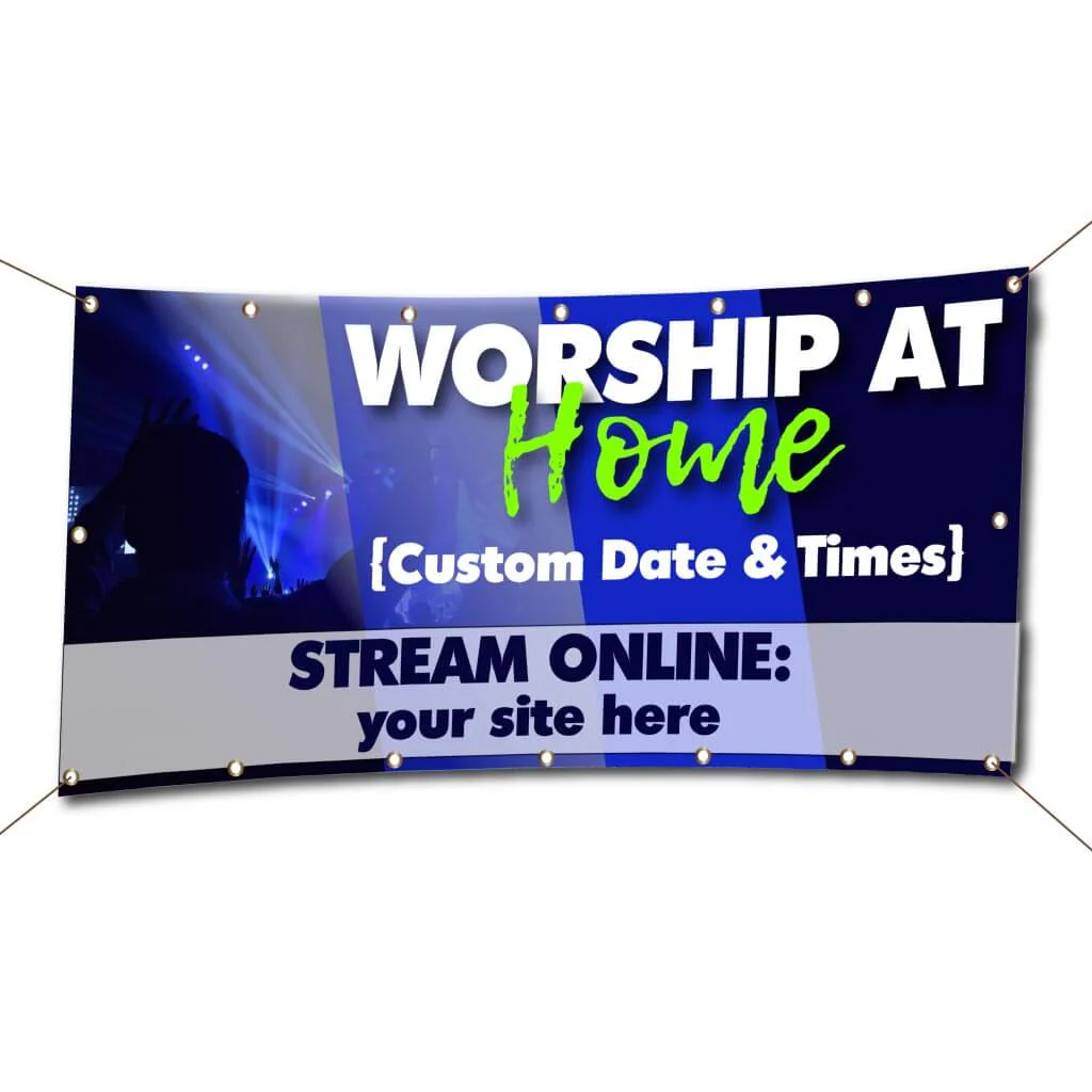 Worship from Home Custom Church 3'x6' Banner - Image 4