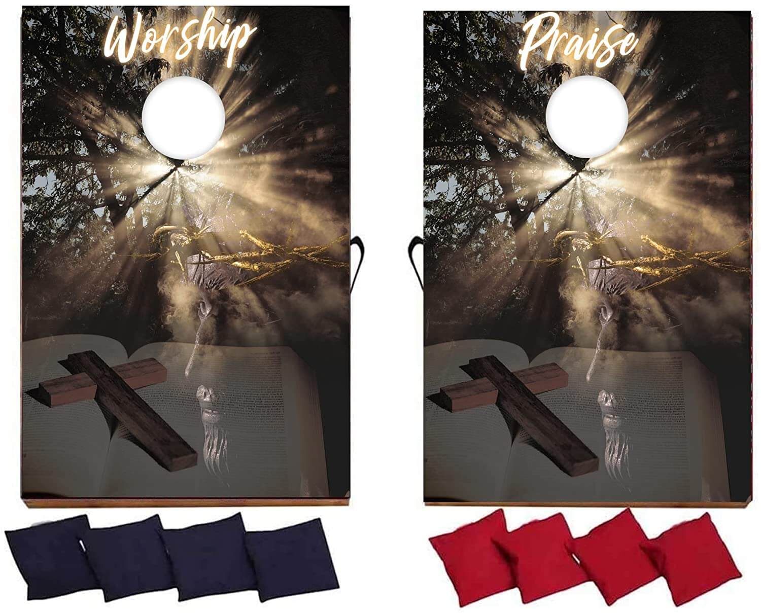 Worship & Praise Christian Church themed Cornhole Game