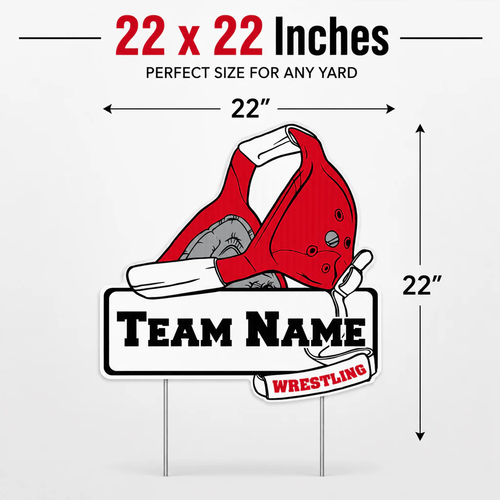 22x22" Wrestling Headgear Shaped Yard Sign - Image 5