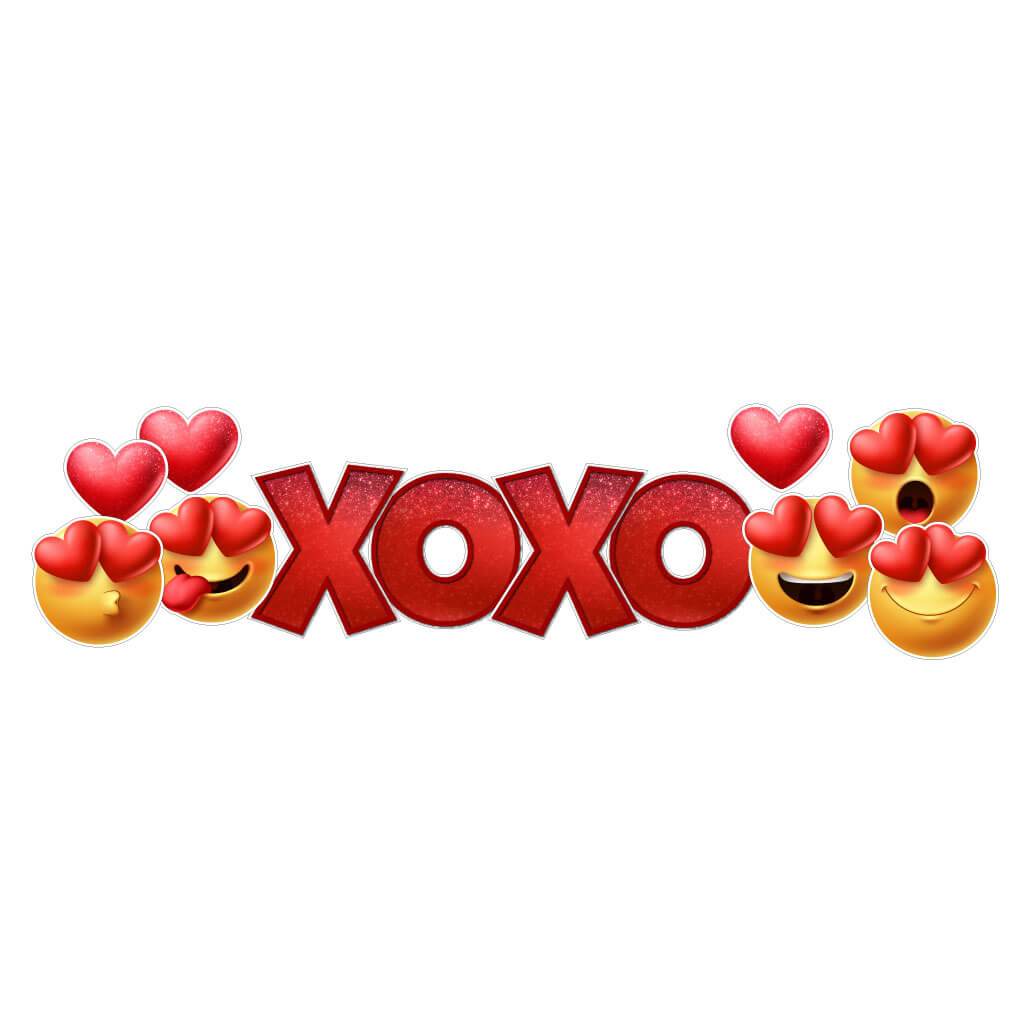 XOXO with Emojis Valentine Yard Card 12 pc Set - Image 3