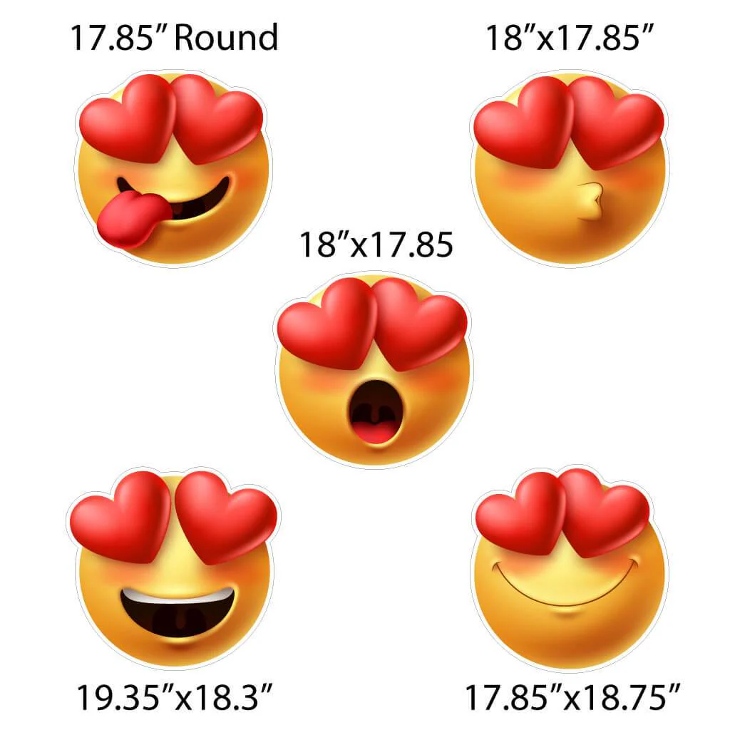 XOXO with Emojis Valentine Yard Card 12 pc Set - Image 4