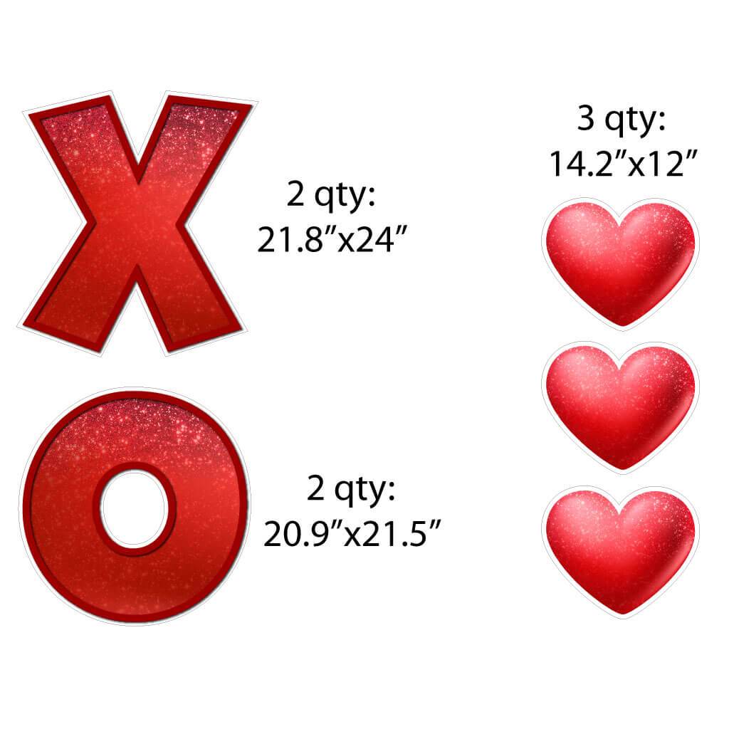 XOXO with Emojis Valentine Yard Card 12 pc Set - Image 5