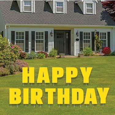 Yellow Happy Birthday Letters Yard Decoration Set