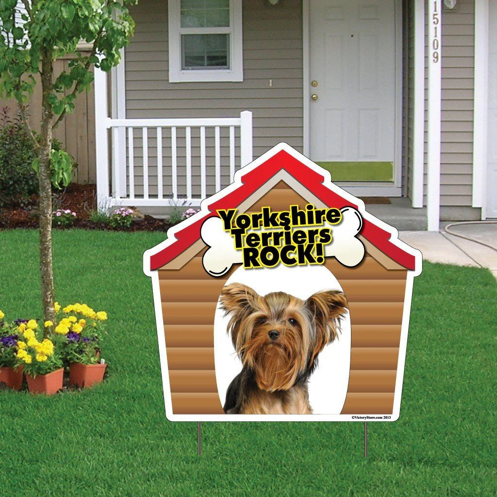 Yorkshire Terriers Rock! Dog Yard Sign