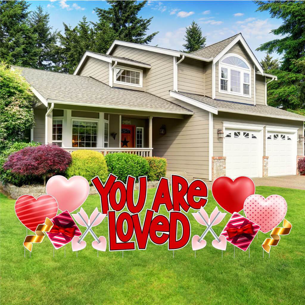 You Are Loved Valentine's Day Yard Decoration 13 pc Set