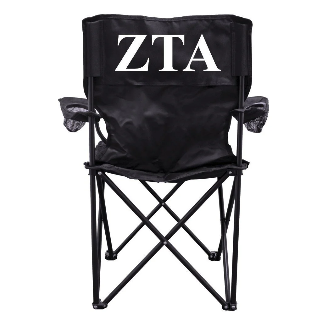 Zeta Tau Alpha Black Folding Camping Chair
