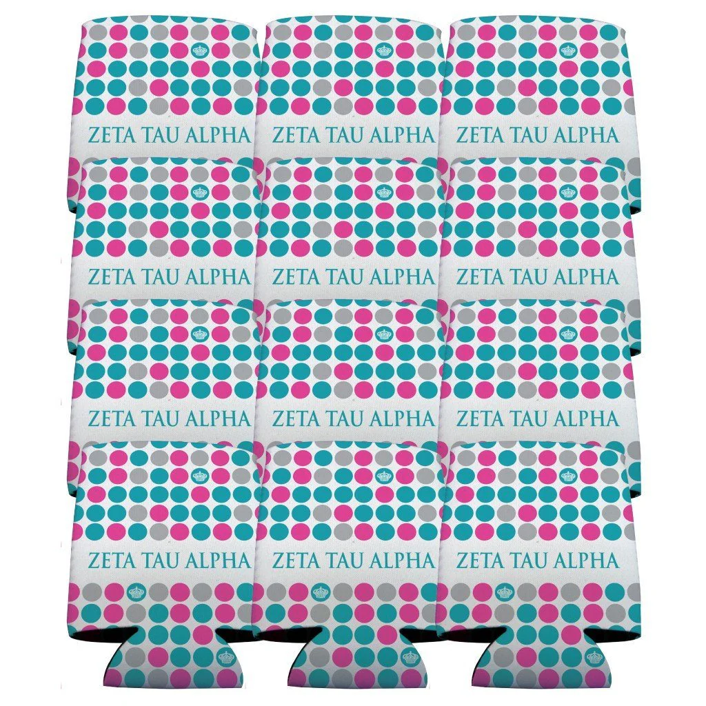 Zeta Tau Alpha Polka Dot Can Cooler Set - Image 2