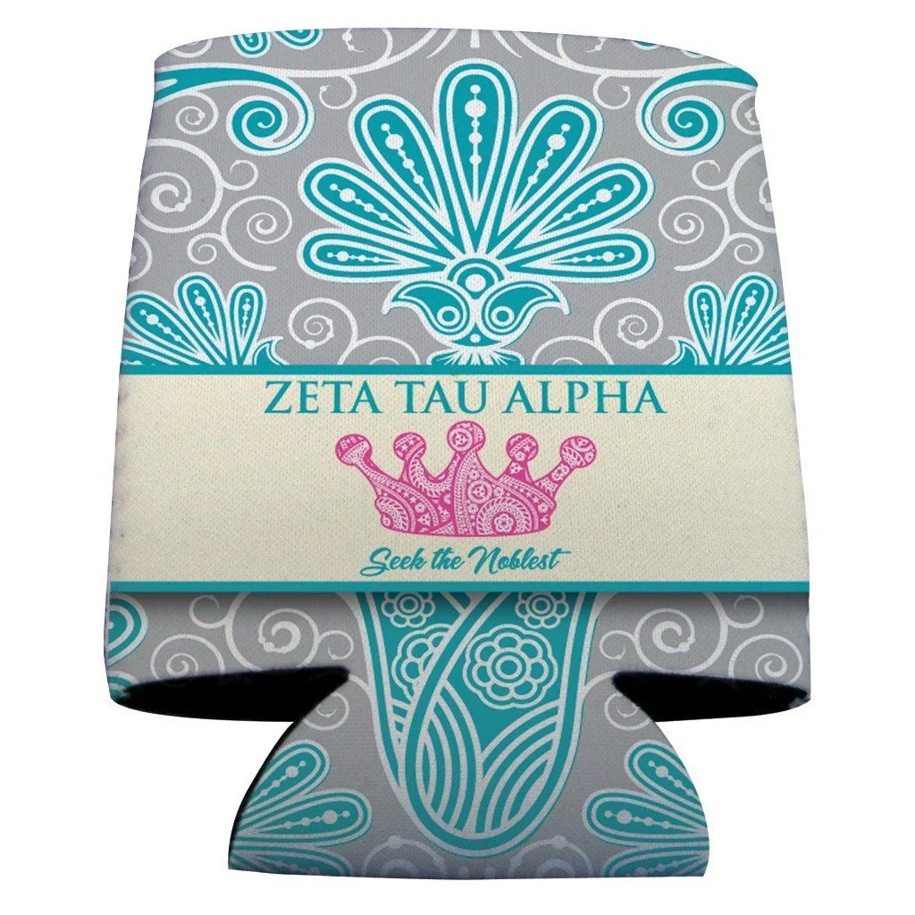 Zeta Tau Alpha Vintage Flowers Can Cooler Set