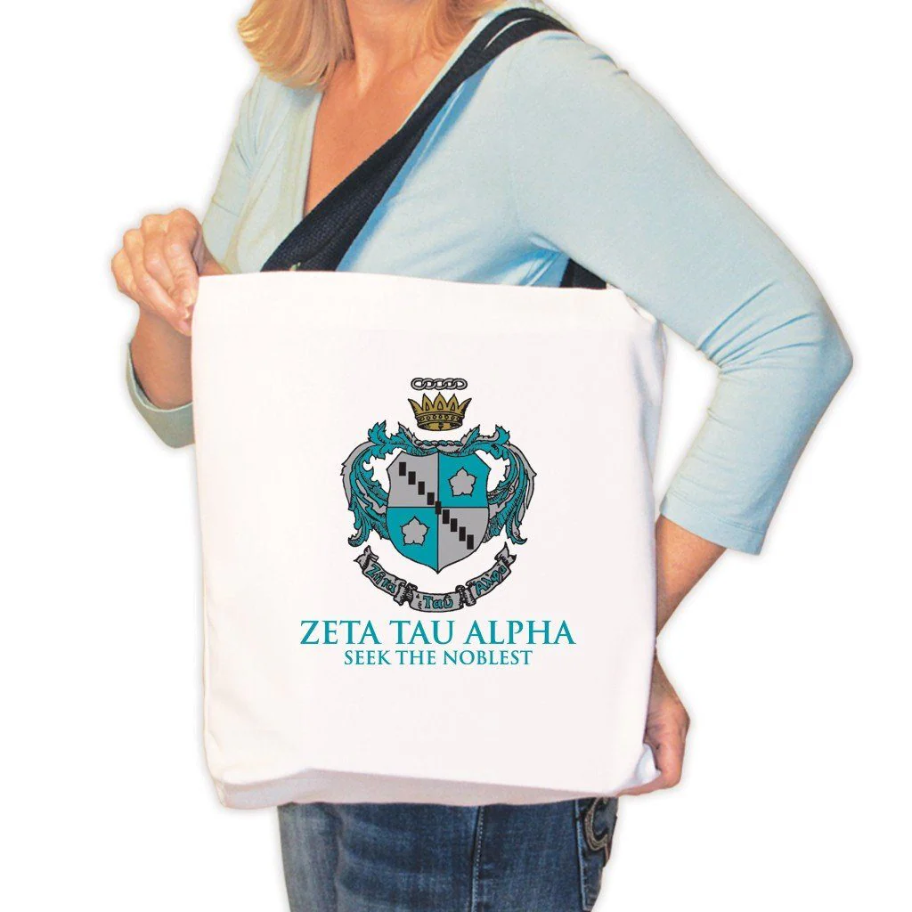Zeta Tau Alpha Canvas Tote Bag - Crest Design