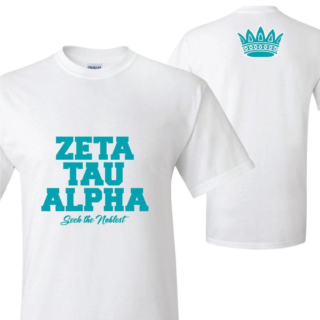 Zeta Tau Alpha Crown on Back T-Shirt