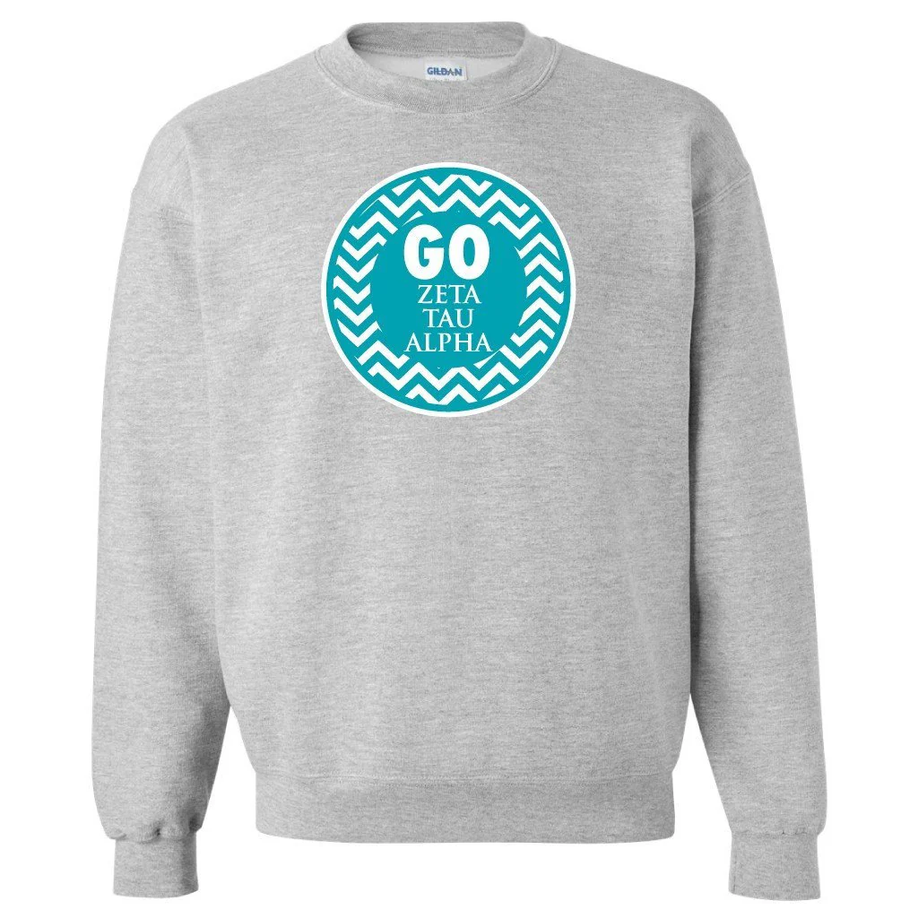 Go Zeta Tau Alpha Sport Gray Crewneck Sweatshirt