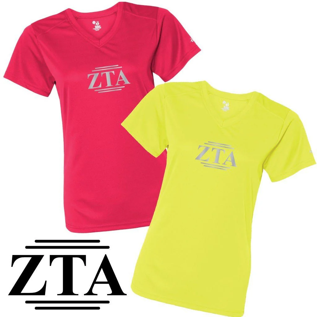 Zeta Tau Alpha Women's SafetyRunner Reflective V-neck Performance Shirt